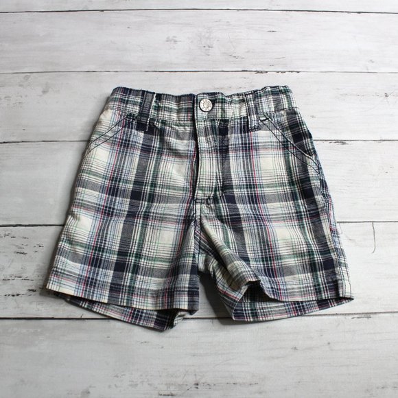 Izod Vintage Baby Boy Casual Plaid Shorts Size 3-6 Months - Picture 1 of 5